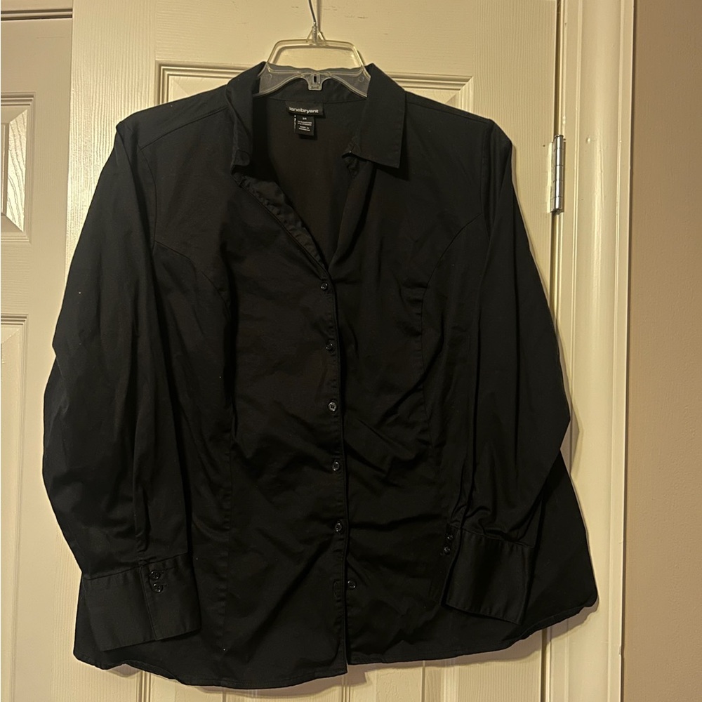Lane Bryant Black Cotton Blend Top